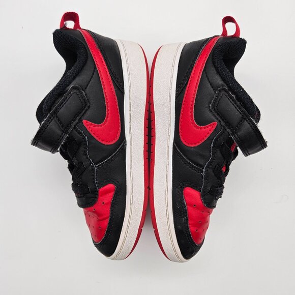 Nike Court Borough Low 2 Black Red White Toddler Boys Sneakers Sz 9C BQ5453-007 - Picture 8 of 12